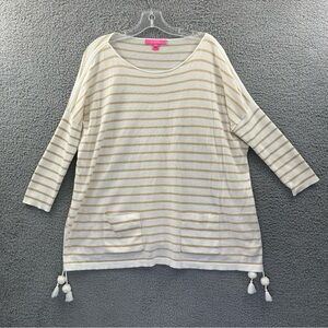 Lilly Pulitzer Elba Sweater Tunic Coastal Preppy Beach Neutral Women's Small